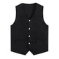 Kids Boys Girls Button Volunteer Vest Solid Color V Neck Sleeveless Waistcoat Volunteers School Camp Activities Uniform SHOPEZRA L.L.C.