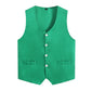 Kids Boys Girls Button Volunteer Vest Solid Color V Neck Sleeveless Waistcoat Volunteers School Camp Activities Uniform SHOPEZRA L.L.C.