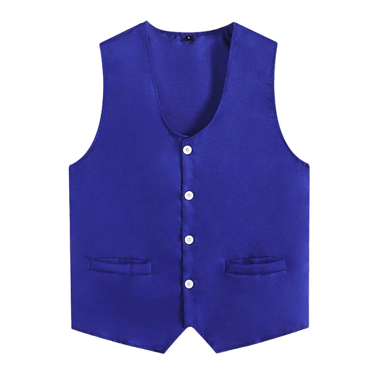 Kids Boys Girls Button Volunteer Vest Solid Color V Neck Sleeveless Waistcoat Volunteers School Camp Activities Uniform SHOPEZRA L.L.C.