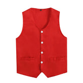 Kids Boys Girls Button Volunteer Vest Solid Color V Neck Sleeveless Waistcoat Volunteers School Camp Activities Uniform SHOPEZRA L.L.C.