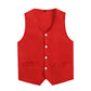 Kids Boys Girls Button Volunteer Vest Solid Color V Neck Sleeveless Waistcoat Volunteers School Camp Activities Uniform SHOPEZRA L.L.C.