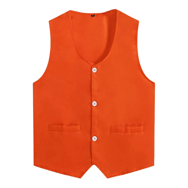 Kids Boys Girls Button Volunteer Vest Solid Color V Neck Sleeveless Waistcoat Volunteers School Camp Activities Uniform SHOPEZRA L.L.C.