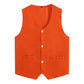 Kids Boys Girls Button Volunteer Vest Solid Color V Neck Sleeveless Waistcoat Volunteers School Camp Activities Uniform SHOPEZRA L.L.C.