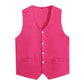 Kids Boys Girls Button Volunteer Vest Solid Color V Neck Sleeveless Waistcoat Volunteers School Camp Activities Uniform SHOPEZRA L.L.C.