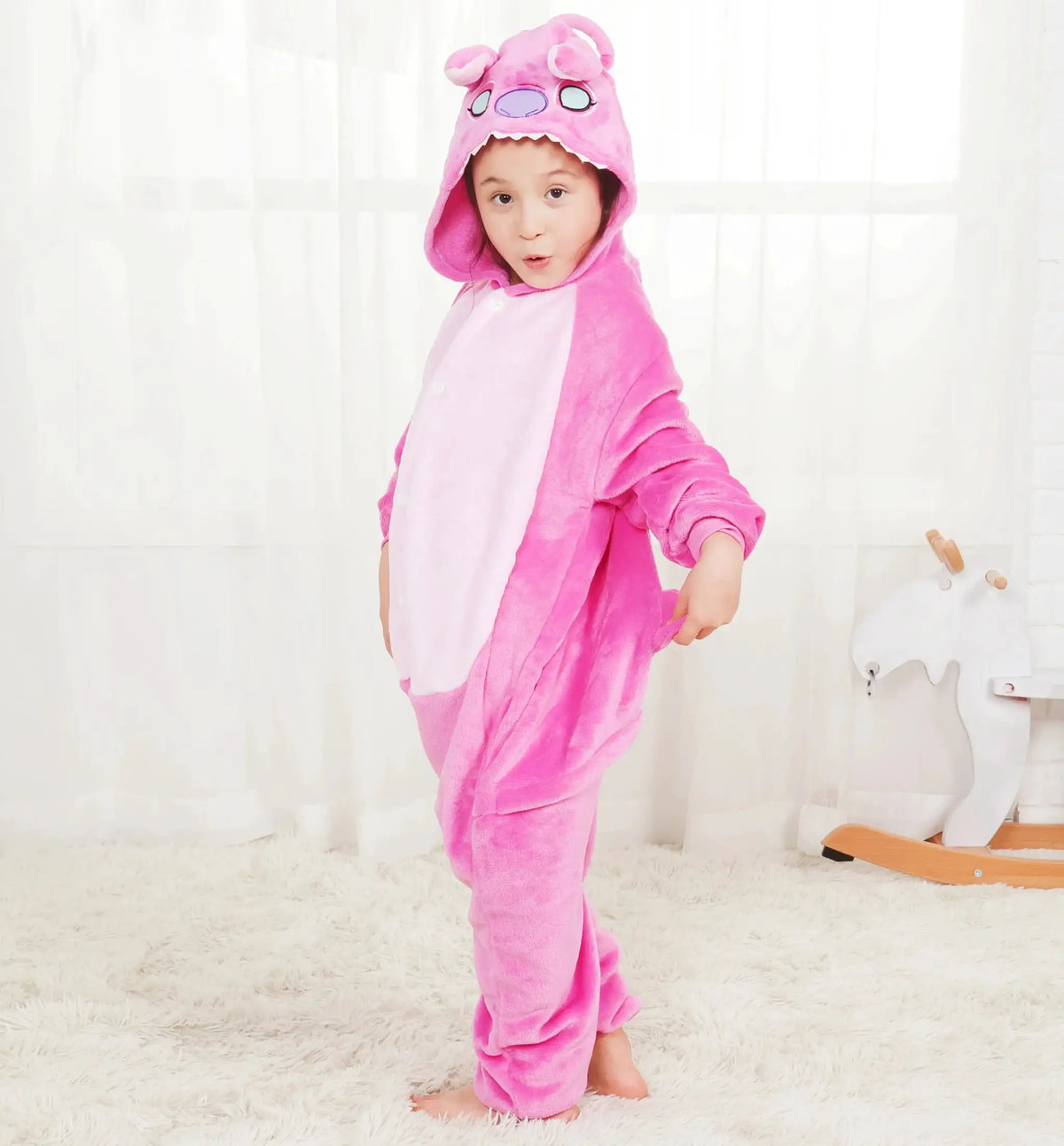 Kigurumi Stitch Cartoon Onesies Kids Children Animal Pajamas Jumpsuits Girls Boys Anime Cosplay Costumes For Christmas Halloween by Dropshipman