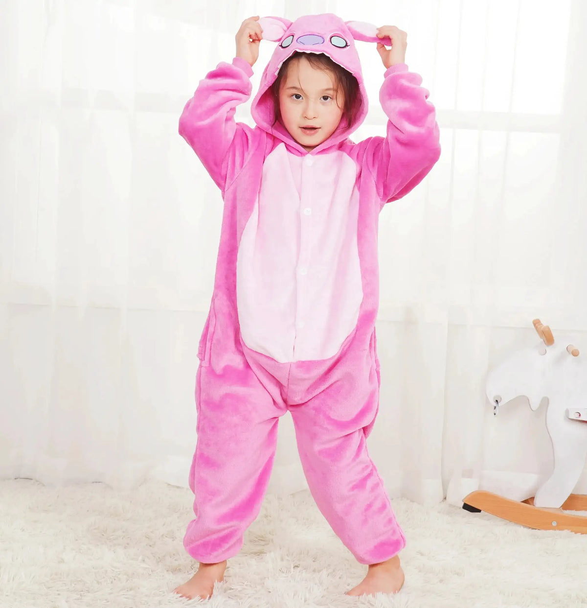 Kigurumi Stitch Cartoon Onesies Kids Children Animal Pajamas Jumpsuits Girls Boys Anime Cosplay Costumes For Christmas Halloween by Dropshipman