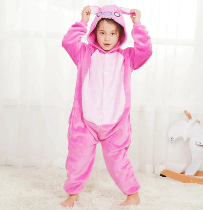 Kigurumi Stitch Cartoon Onesies Kids Children Animal Pajamas Jumpsuits Girls Boys Anime Cosplay Costumes For Christmas Halloween by Dropshipman