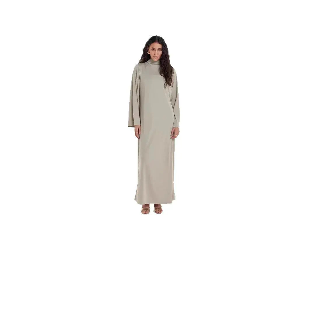 Brown women's Eid modest dress, prayer abaya, Dubai kaftan, long Moroccan robe, Ramadan caftan, traditional Arabic attire.