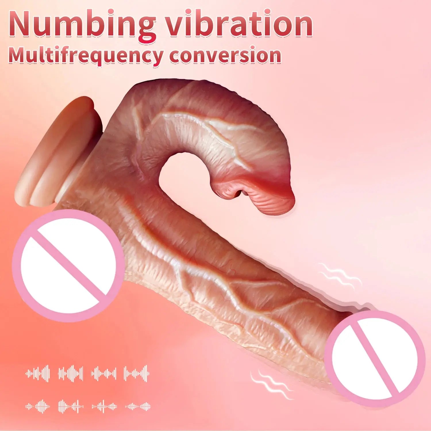 Realistic brown thrusting dildo for women with licking motion, G-spot and clit stimulation, remote control, adult sex toy, anal masturbator