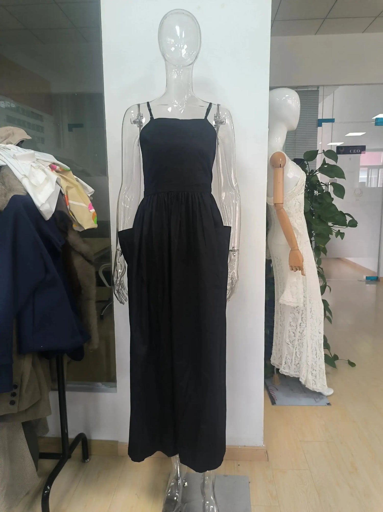 2026 Elegant Solid Lace Up Pleated Dress Women Chic Square Neck Sleeveless High Waist Spaghetti Strap Gowns Lady Daily Date Wear by Dropshipman