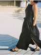 2026 Elegant Solid Lace Up Pleated Dress Women Chic Square Neck Sleeveless High Waist Spaghetti Strap Gowns Lady Daily Date Wear SHOPEZRA L.L.C.