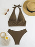 Amazon 2025 European and American Cross-Border Trade Halter Neck Sexy Triangle Bikini Two-Piece Quick-Drying Hot Spring Swimsuit for Women by Dropshipman