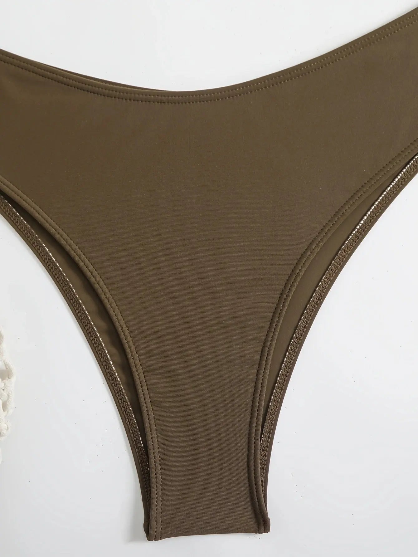 Brown SHOPEZRA L.L.C. women's triangle bikini with halter neck, two-piece, quick-drying fabric for hot spring swimming.