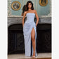 Elegant Solid Strapless Pleated Dress Women Chic Sleeveless Waist Cinching Split Maxi Vestidos 2026 Lady Evening Party Dresses SHOPEZRA L.L.C.