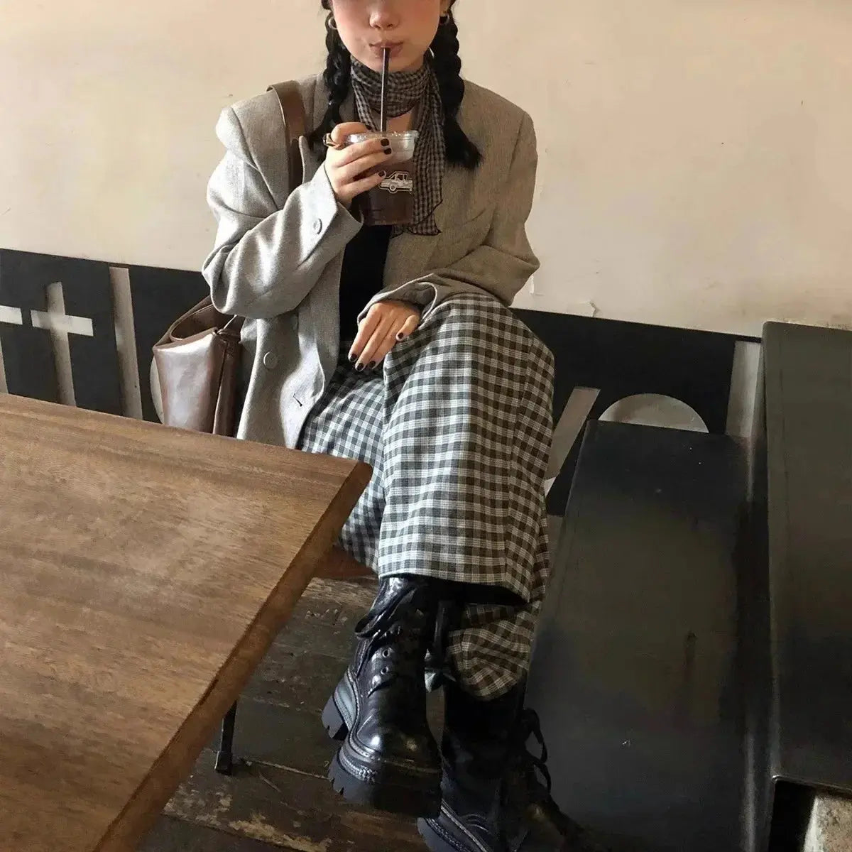 Brown winter women's snow boots by Shopezra L.L.C. with plush lining, lace-up waterproof design, platform height, and outdoor comfort