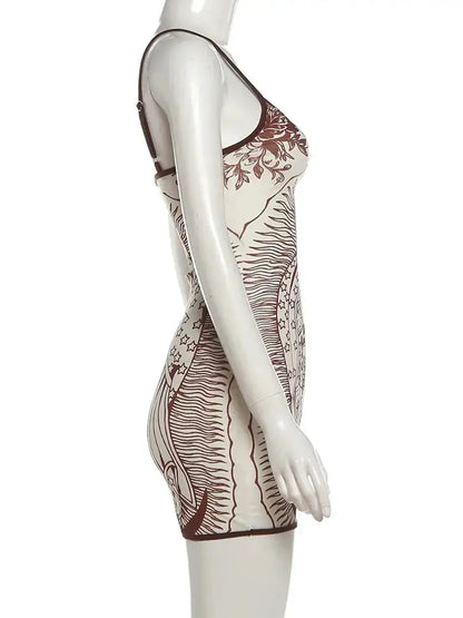 Weird Puss Art Print Dress Women Low-Neck See Through Skinny High Elasticity Sexy Midnight Summer New Trend Hottie Mini Bodycon by Dropshipman
