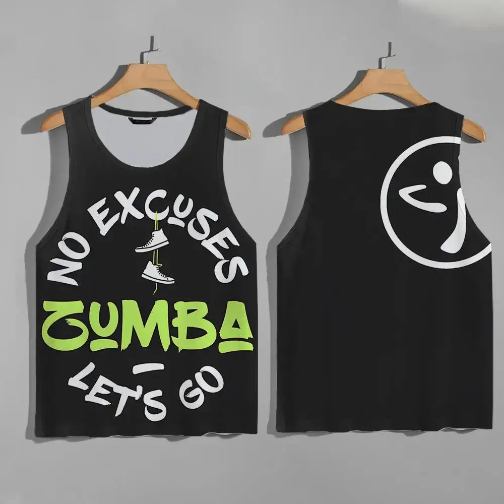 Unisex Zumba Wear quick-dry workout vest for men and women, featuring a sporty casual design and breathable fabric.