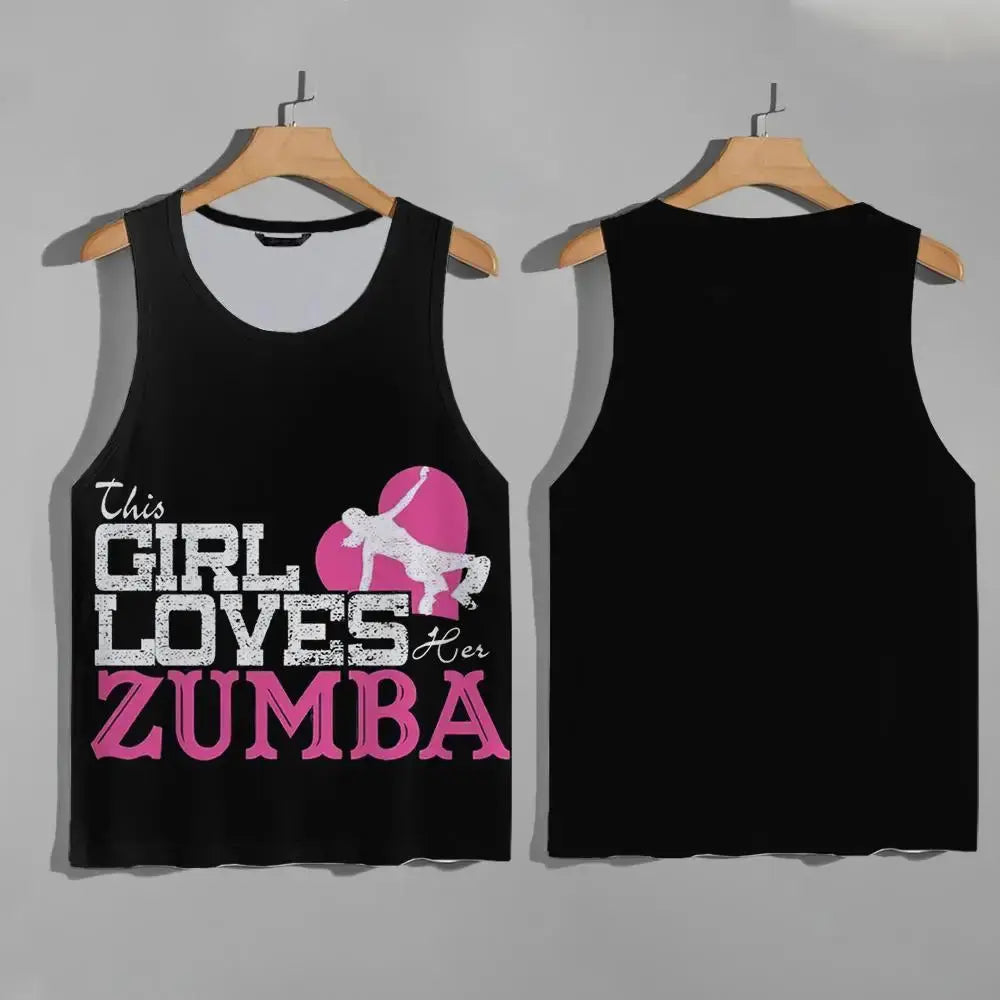 Unisex Zumba Wear quick-dry workout vest in sporty casual style, featuring a lightweight design for men and women during dance and exercise.
