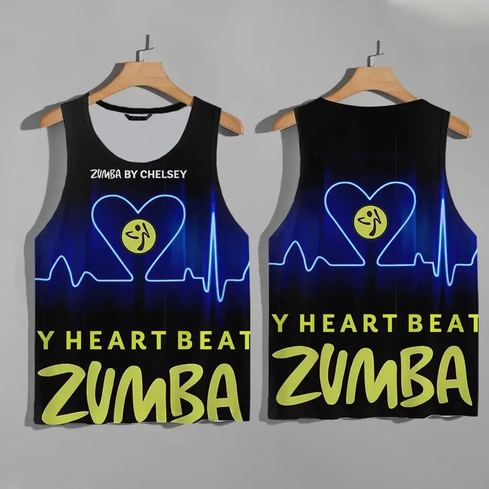 Unisex Zumba Wear quick-dry workout vest for men and women, casual sport vest with sleeveless design and breathable fabric.