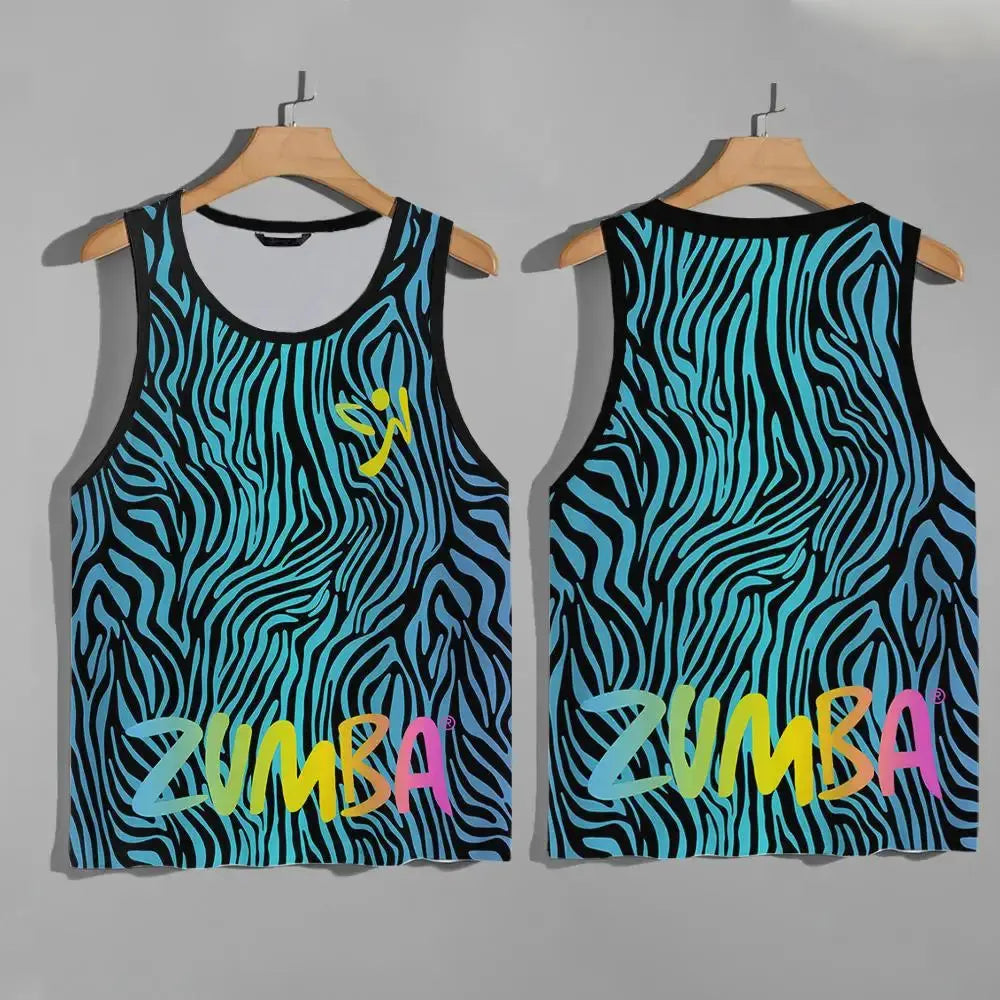 Unisex Zumba Wear quick-dry workout vest for men and women, featuring a sporty casual design and breathable fabric.