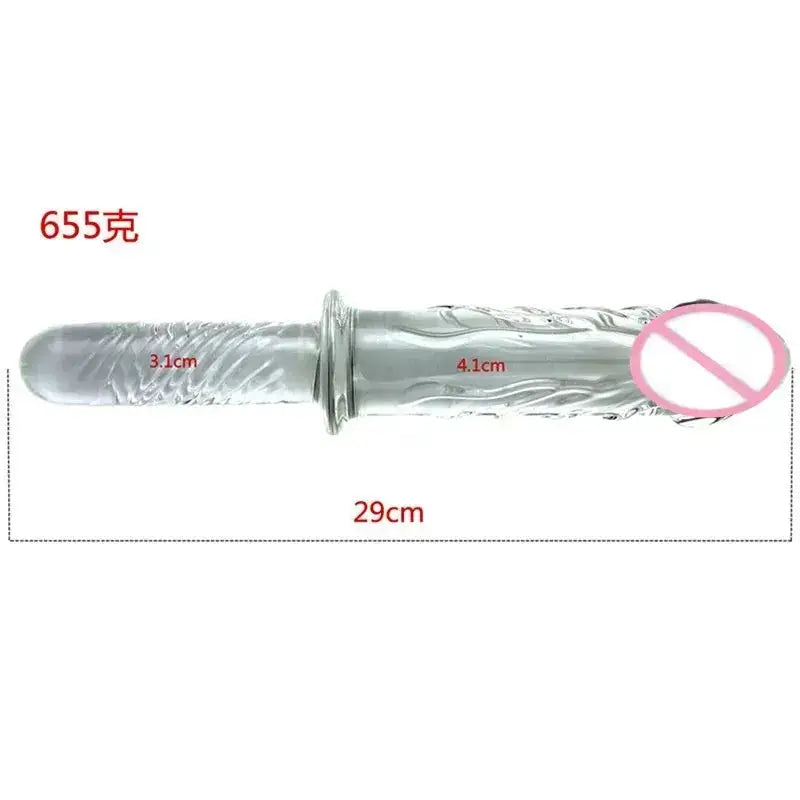 Newly Designed Extra-large Clear Glass Dildo for Female Clitoral/G-spot Stimulation and Anal Plug Massager, 18+ Adult Sex Toy by Dropshipman