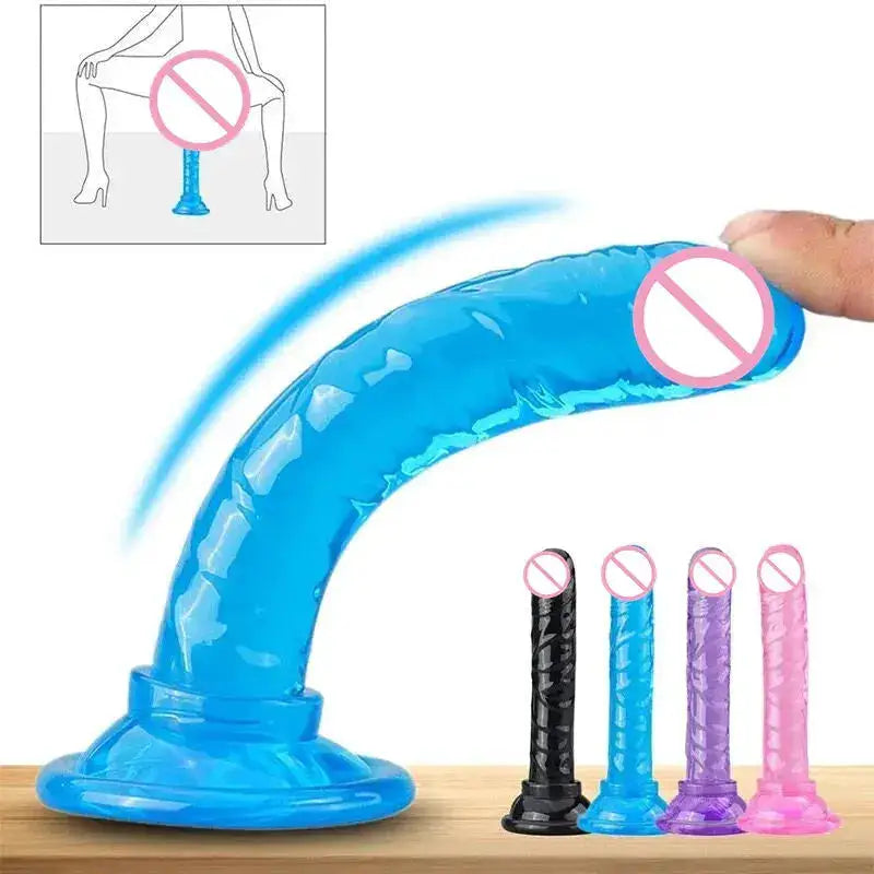 Female Masturbator Silicone Dildo with Suction Cup Realistic Dick Insertion G-Spot Orgasm Gay Anal Butt Plug BDSM Sex Toy by Dropshipman