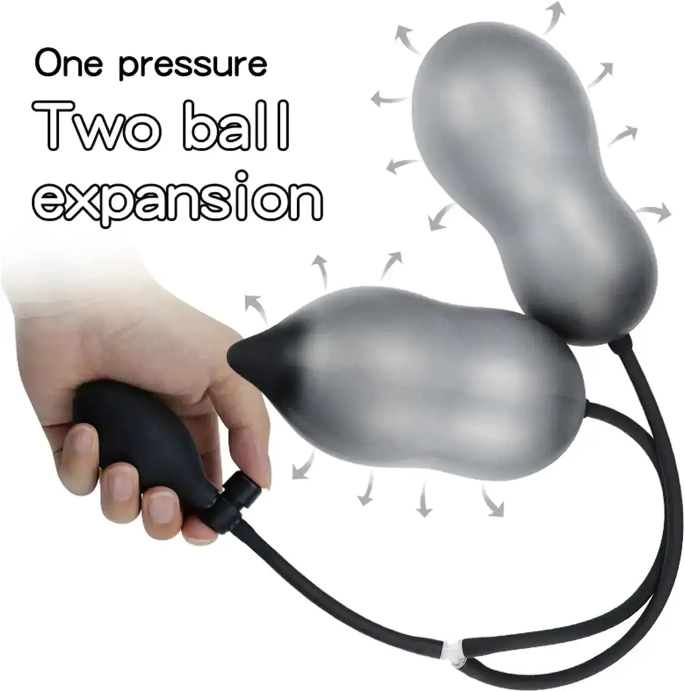 Inflatable anal dildo sex toy from SHOPEZRA L.L.C., featuring a flexible butt plug with adjustable expansion for adult pleasure.