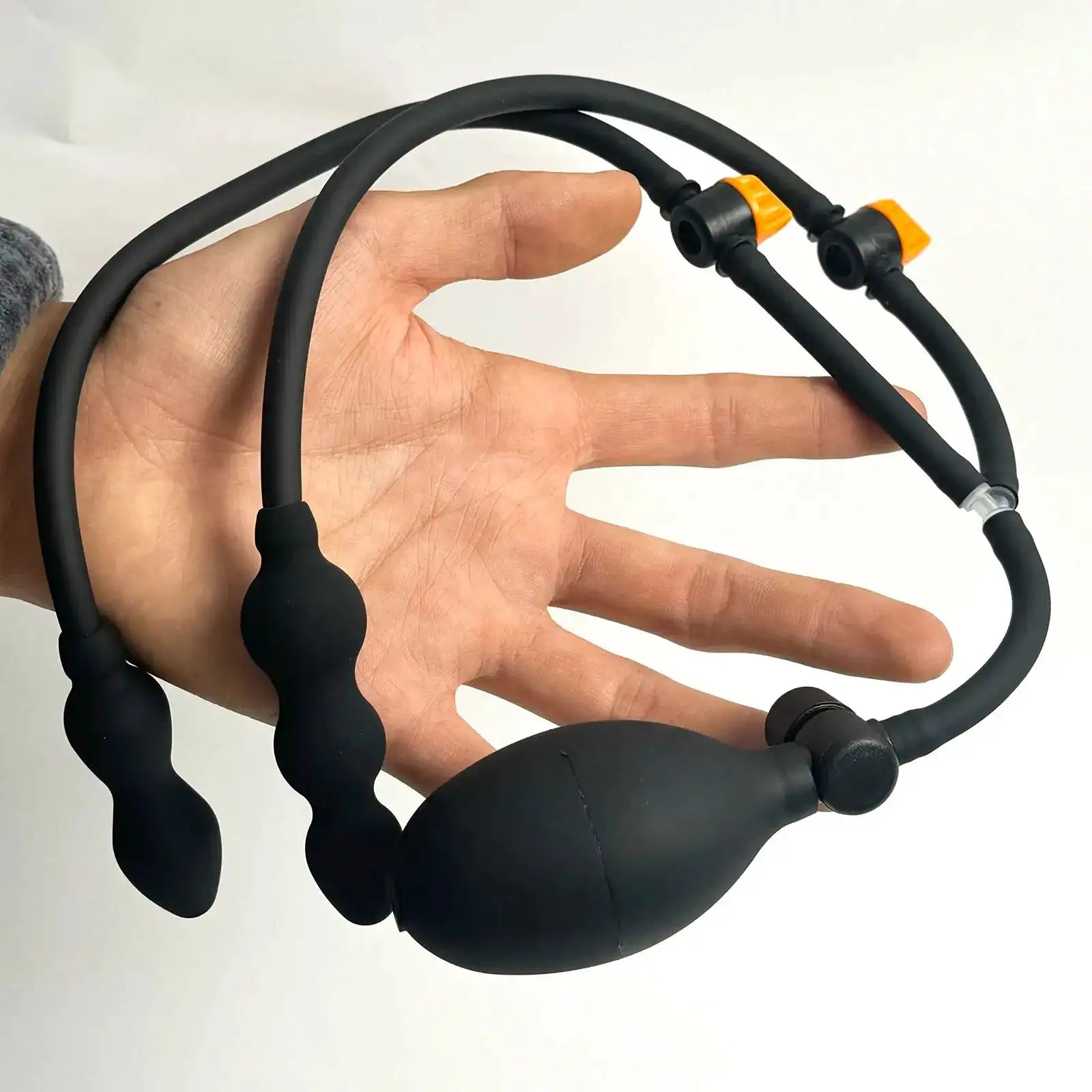 Inflatable anal dildo sex toy by SHOPEZRA L.L.C., featuring a flexible, expandable butt plug for adult pleasure and erotic play.