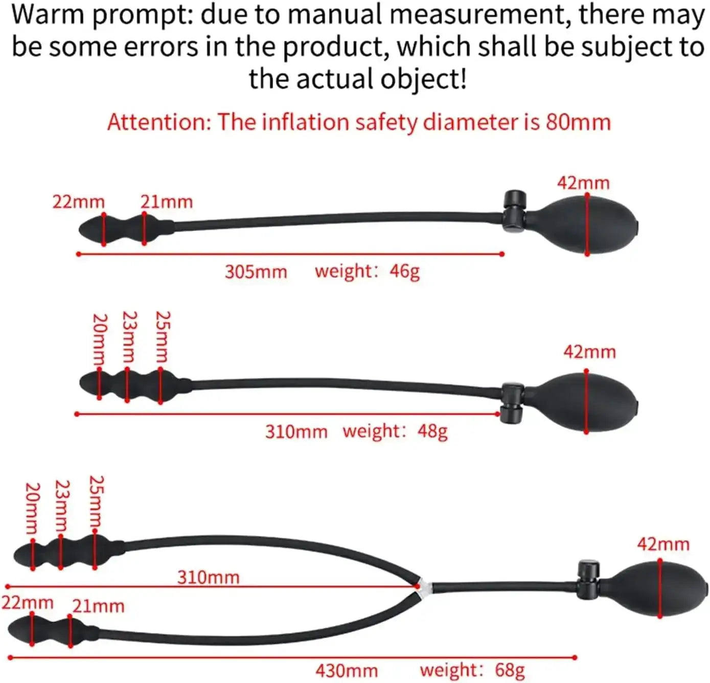 Inflatable anal plug sex toy by SHOPEZRA L.L.C., featuring a colorful, inflatable design for adult pleasure and anal dilation.