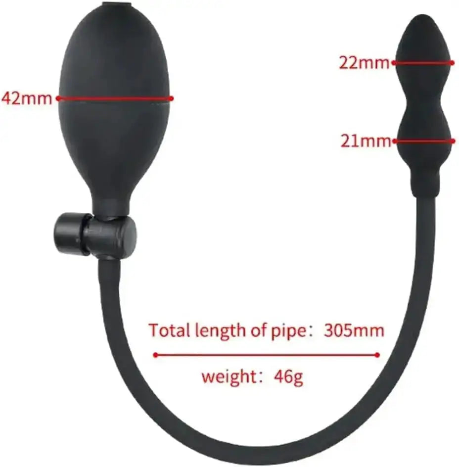 Inflatable anal dildo sex toy by SHOPEZRA L.L.C. with a remote control, designed for adult pleasure and couples intimacy.