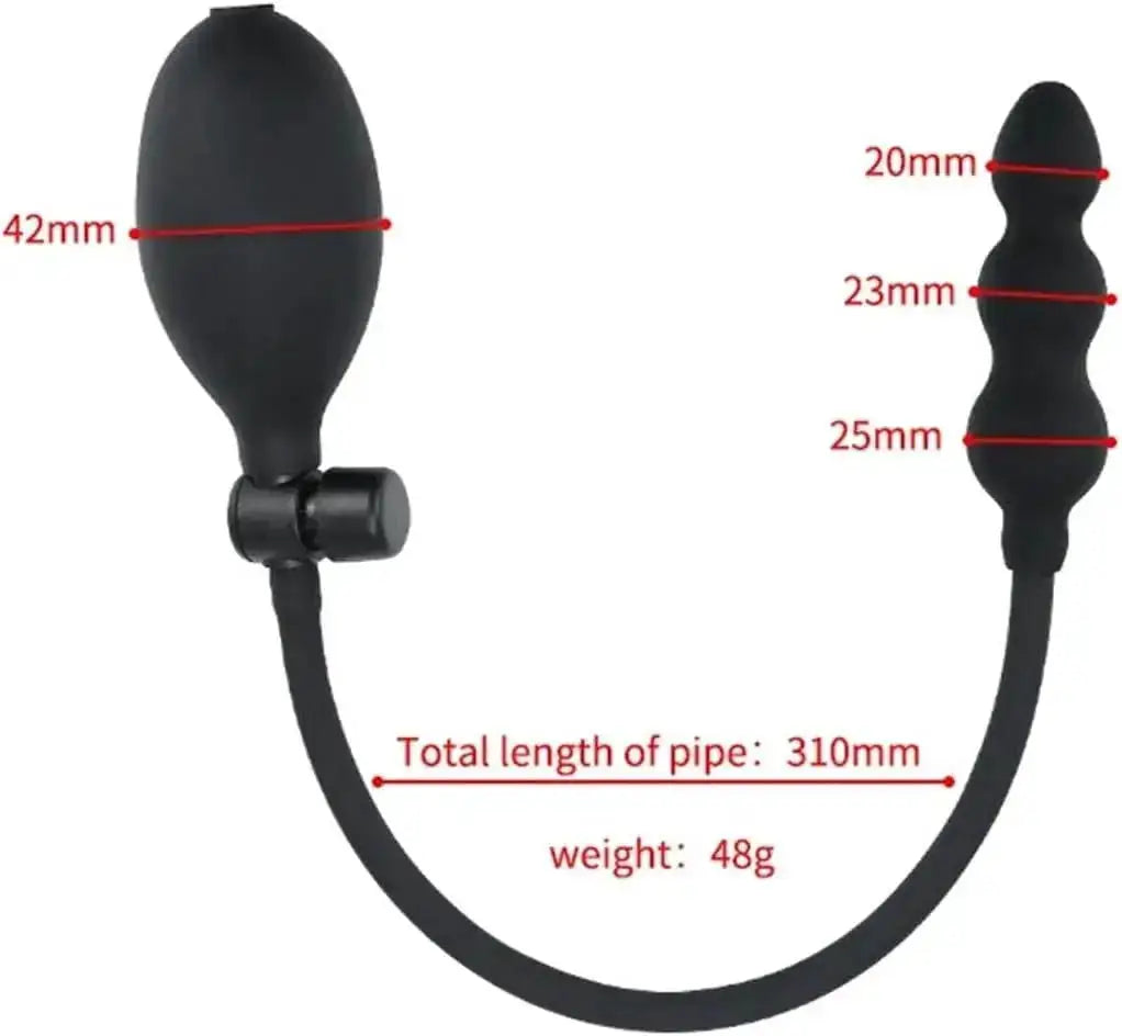 Inflatable anal dildo and butt plug sex toy by SHOPEZRA L.L.C., featuring a remote-controlled expander for adult pleasure.