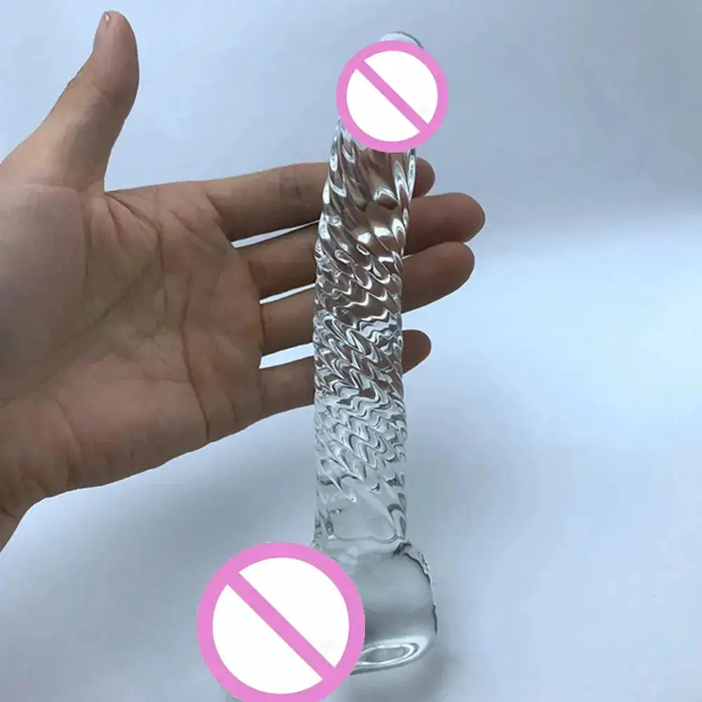 Realistic clear dildo for women with suction cup, hands-free use, designed for G-spot stimulation, by SHOPEZRA L.L.C.