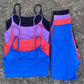 Damen Enganliegende Yoga-Radlerhose Anzug U-förmiger Träger-BH Oberbekleidung Sportunterwäsche Fitnessstudio-Yoga-Set