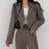 Suit Coat 2 Piece Set Women Blazer Jacket Straight Pants Ensemble Single Breasted Turn Down Collar Trousers Office Lady Outfits by Dropshipman