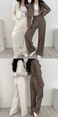 Suit Coat 2 Piece Set Women Blazer Jacket Straight Pants Ensemble Single Breasted Turn Down Collar Trousers Office Lady Outfits SHOPEZRA L.L.C.