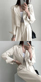 Suit Coat 2 Piece Set Women Blazer Jacket Straight Pants Ensemble Single Breasted Turn Down Collar Trousers Office Lady Outfits SHOPEZRA L.L.C.