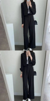 Suit Coat 2 Piece Set Women Blazer Jacket Straight Pants Ensemble Single Breasted Turn Down Collar Trousers Office Lady Outfits SHOPEZRA L.L.C.