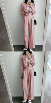 Suit Coat 2 Piece Set Women Blazer Jacket Straight Pants Ensemble Single Breasted Turn Down Collar Trousers Office Lady Outfits SHOPEZRA L.L.C.