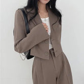 Suit Coat 2 Piece Set Women Blazer Jacket Straight Pants Ensemble Single Breasted Turn Down Collar Trousers Office Lady Outfits SHOPEZRA L.L.C.