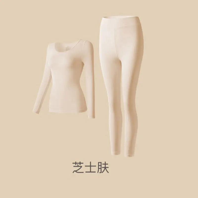 Lightweight suit Invisible Muscle Bottom Skin Beauty Clothing Autumn and Winter Inner Wear Thermal Underwear High Elastic Underwear Undershirt Underpants Top Women&