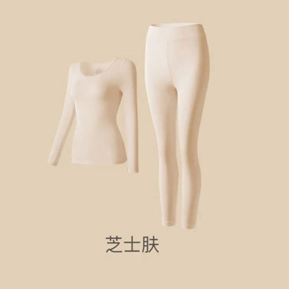Lightweight suit Invisible Muscle Bottom Skin Beauty Clothing Autumn and Winter Inner Wear Thermal Underwear High Elastic Underwear Undershirt Underpants Top Women&
