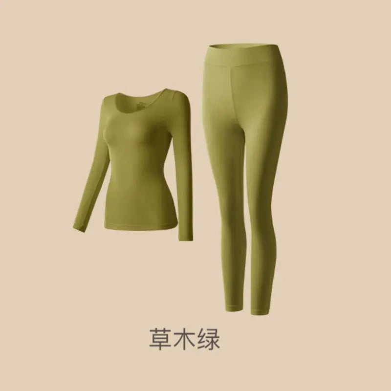 Lightweight suit Invisible Muscle Bottom Skin Beauty Clothing Autumn and Winter Inner Wear Thermal Underwear High Elastic Underwear Undershirt Underpants Top Women&