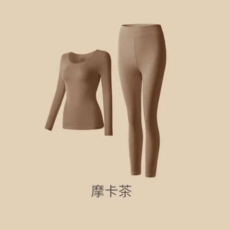 Lightweight suit Invisible Muscle Bottom Skin Beauty Clothing Autumn and Winter Inner Wear Thermal Underwear High Elastic Underwear Undershirt Underpants Top Women&