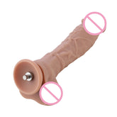 HISMITH silicone dildo sex machine accessory with 9.1-inch length and 1.8-inch diameter, realistic design, safe and flexible.