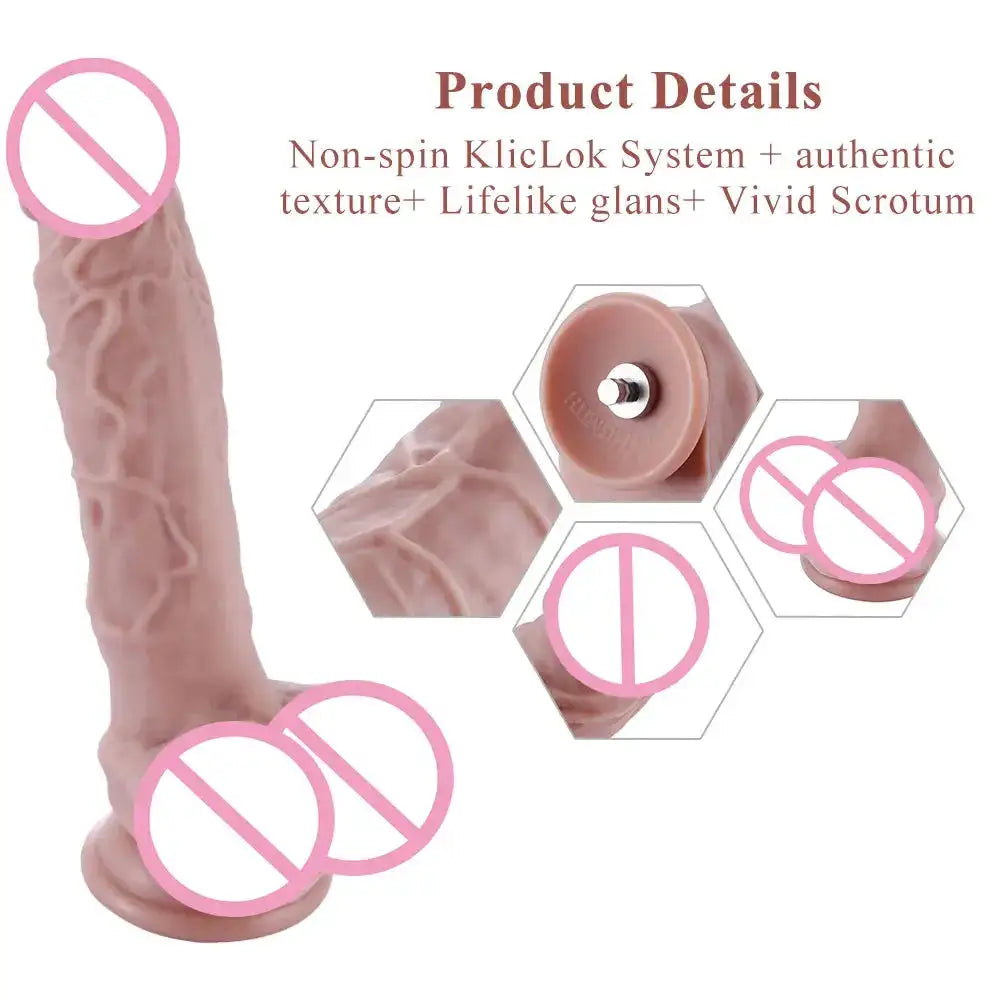 HISMITH Silicone Dildo Sex Machine Accessories Length 9.1" /23cm Diameter 1.8"/4.7cm Safety Realistic Dildo by Dropshipman
