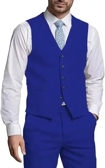 Suits for Men 2 Pieces Vest and Pants Set Gentleman Classic Suit for Men Tuxedo Suit for Men for Wedding Summer Beach by Dropshipman