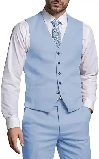 Suits for Men 2 Pieces Vest and Pants Set Gentleman Classic Suit for Men Tuxedo Suit for Men for Wedding Summer Beach by Dropshipman