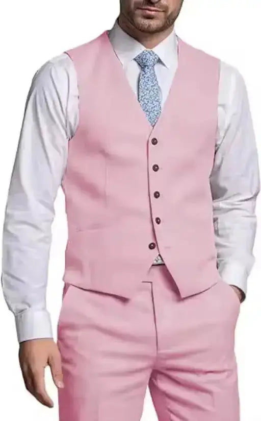 Suits for Men 2 Pieces Vest and Pants Set Gentleman Classic Suit for Men Tuxedo Suit for Men for Wedding Summer Beach by Dropshipman