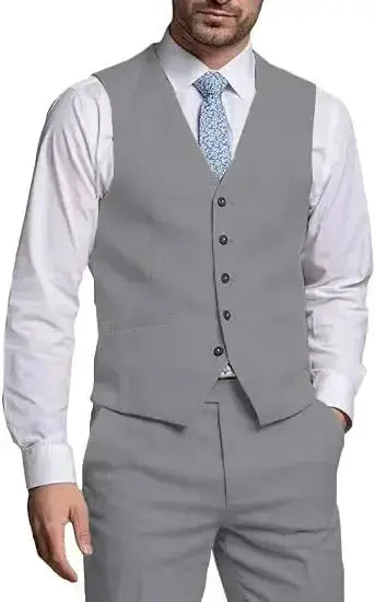 Suits for Men 2 Pieces Vest and Pants Set Gentleman Classic Suit for Men Tuxedo Suit for Men for Wedding Summer Beach by Dropshipman