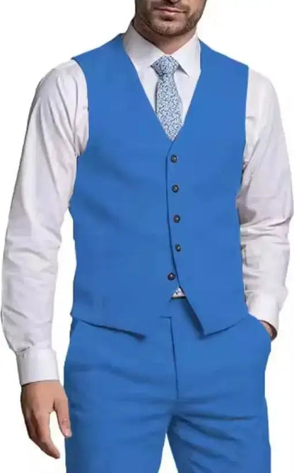 Suits for Men 2 Pieces Vest and Pants Set Gentleman Classic Suit for Men Tuxedo Suit for Men for Wedding Summer Beach by Dropshipman